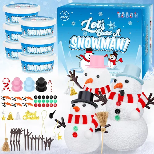 Vista 7 de Kit de Manualidades Navideñas de Muñeco de Nieve, Paquete de 3 Kit de Manualidades DIY de Muñeco de Nieve para Niños, Construye un Muñeco de Nieve