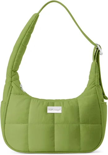 Vista 26 de TOPDesign Bolso de hombro acolchado para mujer, bolso de mano ultraligero con cremallera, correa ajustable