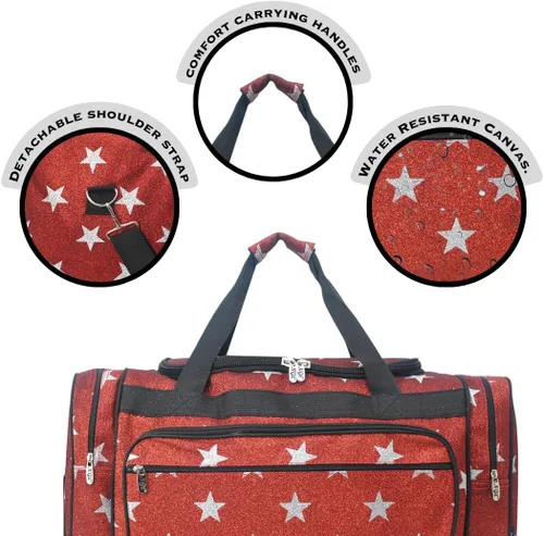 Vista 4 de NGIL Bolsa de lona de 23" pulgadas, Glitter Super Star-Rojo, Casual
