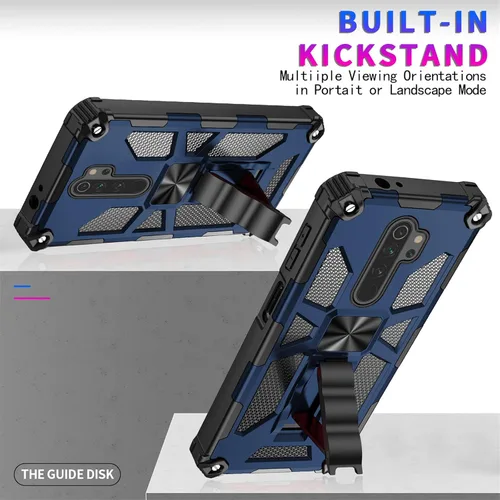 Vista 3 de Asuwish Funda de teléfono para Xiaomi Redmi 9 con protector de pantalla de vidrio templado y accesorios para celda Kickstand protector resistente