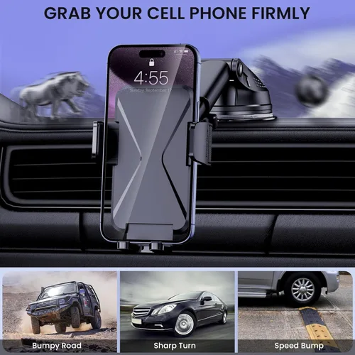 Vista 7 de Soporte para teléfono con ventilación de coche manos libres: montaje ajustable de 360° para una fácil navegación y llamadas, ajuste universal