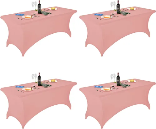 Vista 53 de FORLIFE - Funda de mesa de elastano, mantel ajustado de 4 pies para mesas rectangulares, funda elástica para patio, universal para bodas, banquetes