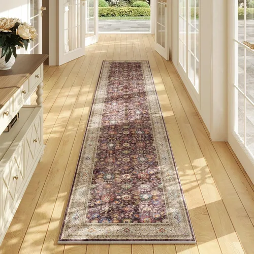 Vista 186 de Rugcomf Alfombra de Entrada de 2'x3' - Patrón Paisley, Tapete para Puerta de Entrada Interior, Floral Vintage, Lavable a Máquina, Alfombra