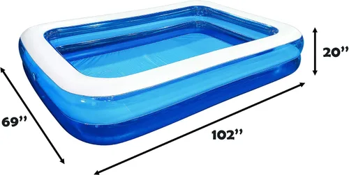 Vista 4 de Piscinas inflables, piscinas inflables para niños, adultos, familia, piscina grande al aire libre sobre el suelo (103 x 69 x 20 pulgadas)