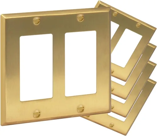Vista 16 de Rio Salto Placa de pared de metal dorado en latón Placa de salida en blanco Cubierta para tomas de corriente no utilizadas Interruptor de pared de 1