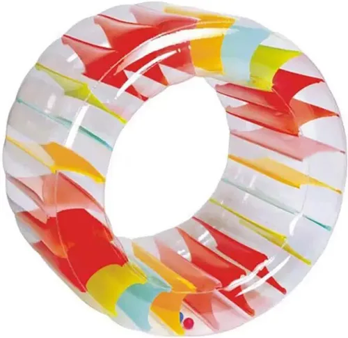 Vista 2 de MorTime Flotador de rodillo inflable, rueda de agua colorida de 40 pulgadas, juguete de rodillo de piscina para niños y adultos al aire libre