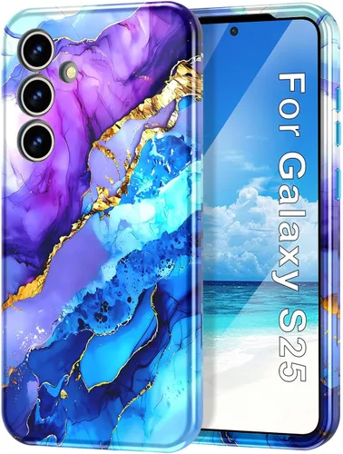 Vista 37 de Btscase para Samsung Galaxy S25, [Probado contra caídas de grado militar] Funda protectora de diseño de patrón de mármol, resistente, delgada