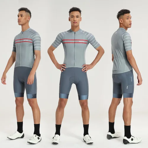 Vista 6 de DIFOS Men's Cycling Jerseys Short Sleeve MTB Mountain Bike Jersey Honeycomb Breathable Mesh with 3 Pockets