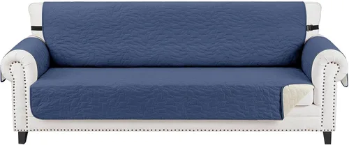 Vista 64 de CUCRAF Funda acolchada antideslizante para sofá, resistente al agua, protector de muebles para sofá de 1 cojín, apto para mascotas, funda de sofá