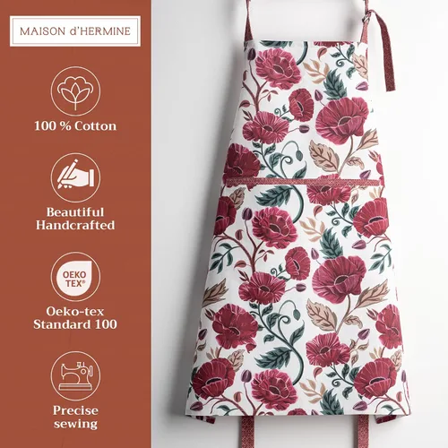 Vista 1147 de Maison d' Hermine Delantales para mujer con bolsillo, 100% algodón (27.50 x 31.50 pulgadas)