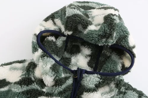 Vista 3 de Sudadera con capucha para niños con forro polar, suave y cálida sudadera con cremallera