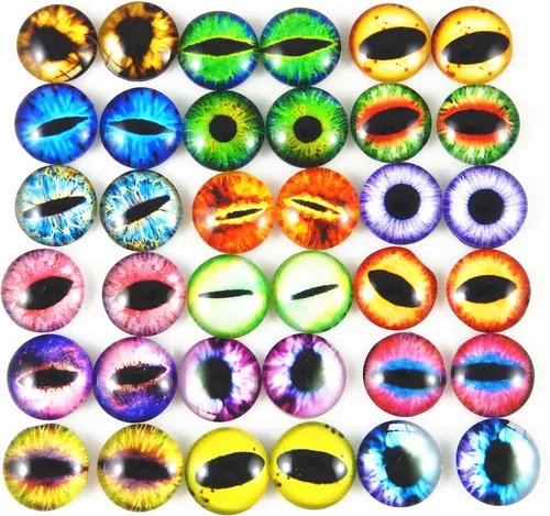 Vista 8 de juliewang Wholesale en bulk Assorted Ojo de dragón Cubiertos Cabochons de vidrio redondas para hacer Muñeca y la joyería Configuración