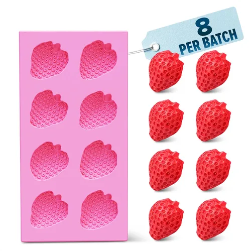 Vista 10 de 5 moldes de frutas de silicona, mini 1 pulgada con 5 formas de frutas 3D
