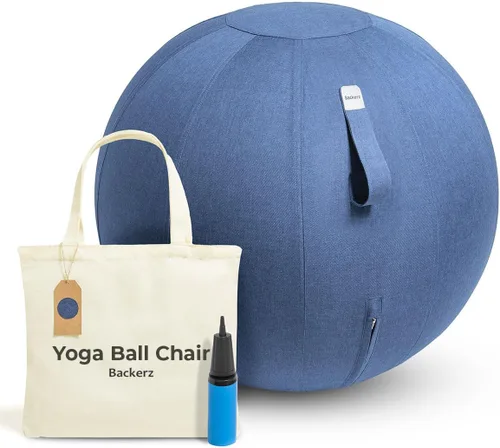 Vista 10 de Backerz Balance Ball Chair for Office & Home - Ergonomic Exercise Ball for Posture & Back Pain Relief, Yoga Ball Chair - Sitting Ball with Washable