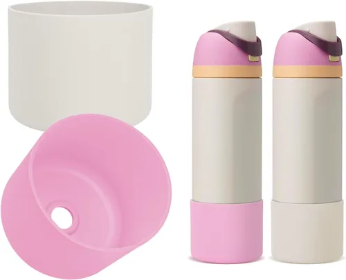 Vista 22 de 2 botas de silicona compatibles con Owala FreeSip de 24 onzas, funda protectora superior para botella de agua, reducción de ruido, cubierta inferior