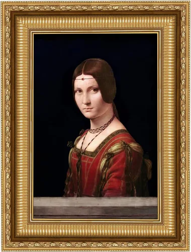 Vista 11 de ELITEART -La Belle Ferronnière por Leonardo DaVinci Reproducción de pintura al óleo Giclée de arte de pared impresiones en lienzo tamaño marcado: 29
