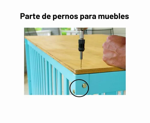 Vista 5 de Juego de 90 tornillos para cuna, tornillos de conexión para muebles, tuercas surtidas, tornillos hexagonales, ajuste de leva, clavija, preinserción