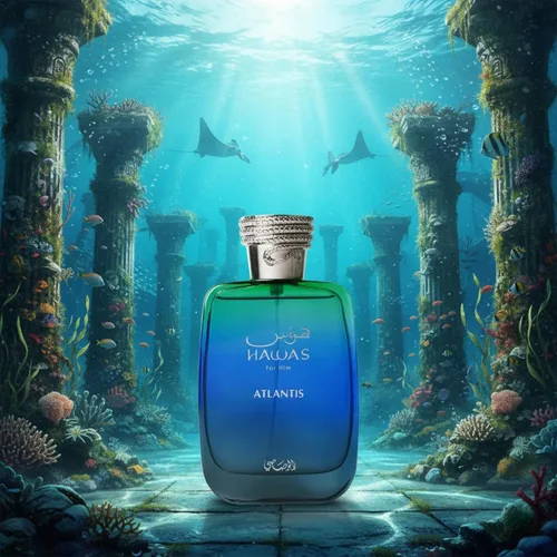 Vista 5 de RASASI Hawas Atlantis Eau de Parfum para hombre, 100 ml (3.4 oz) Spray de fragancia fresca y moderna
