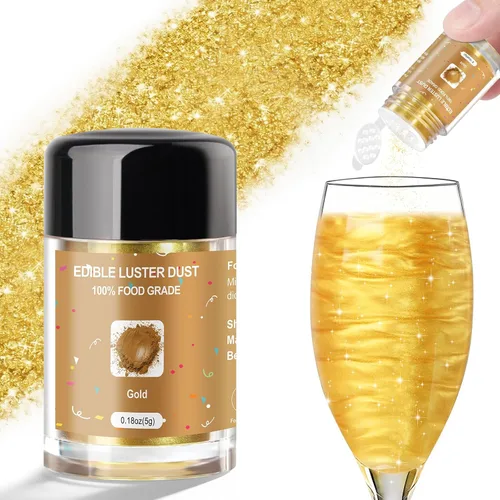 Vista 13 de CRPTHE Polvo de Polvo de Lustre Azul Comestible 5g, Purpurina Comestible para Bebidas, Polvo de Purpurina de Grado Alimenticio para Cócteles