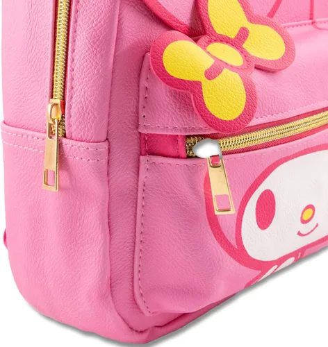 Vista 4 de Fast Forward Sanrio My Melody - Mochila para mujer, hombre, unisex, bonita mochila de piel sintética de 10 pulgadas My Melody Bag y accesorios