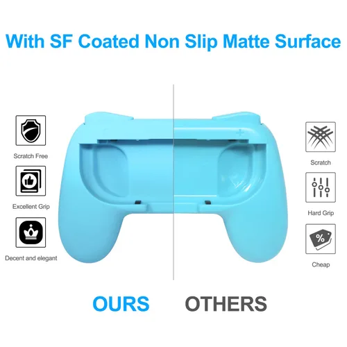 Vista 3 de FASTSNAIL Grips Compatible with Nintendo Switch for Joy Con & OLED Model for Joycon, Wear-Resistant Handle Kit Compatible with Joy Cons Controllers