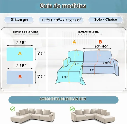 Vista 6 de MYSKY HOME Funda de Sofá Seccional para Perros, 2 Piezas Fundas de Sofá para Sofá en Forma de L, Funda de Sofá Lavable, Protector de Muebles Funda