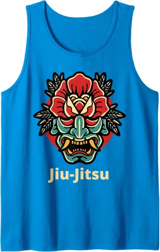 Vista 8 de Máscara de demonio de rosa japonesa Oni Mask jiu-jitsu Tank Top Negro