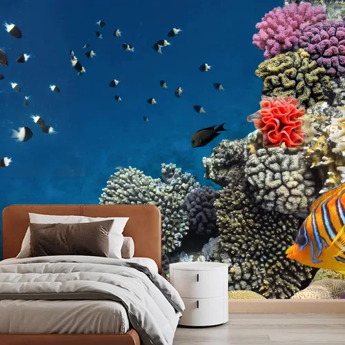 Vista 31 de SIGNWIN Adhesivo mural removible para pared, otoño, campo, cabaña, bosque, naturaleza, desierto, fotografía, realismo, paisaje decorativo, colorido