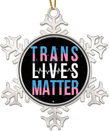 Vista 12 de We Rise Together LGBTQ - Adorno colgante para árbol de Navidad, Pansexual, transgénero, LGBTQ, arco iris gay, decoración de árbol de Navidad