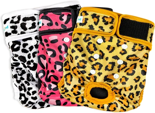 Vista 19 de Paw Legend Pañales lavables y reutilizables para perras, pañales para perras (3 unidades, XS)