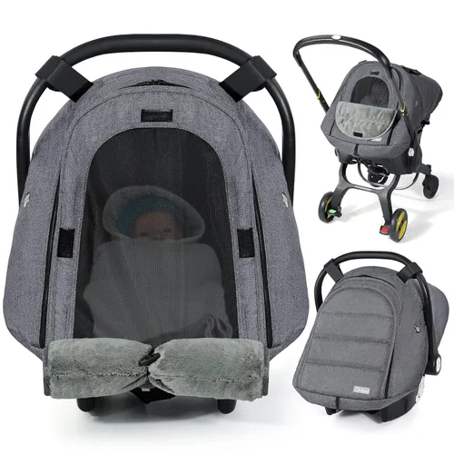 Vista 11 de Orzbow Funda de asiento de automóvil de invierno para bebé Funda impermeable para asiento de automóvil infantil compatible con asientos