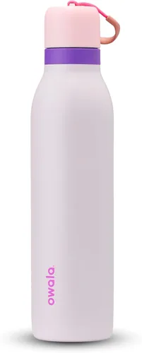 Vista 23 de Botella de agua aislada con tapa Twist de acero inoxidable Owala FreeSip con pajita para deportes y viajes, sin BPA, 24 onzas, Angel Food Cake