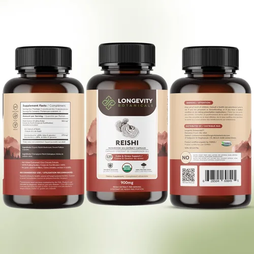 Vista 8 de Extracto de suplemento de cápsulas de hongos Reishi orgánicos Ganoderma