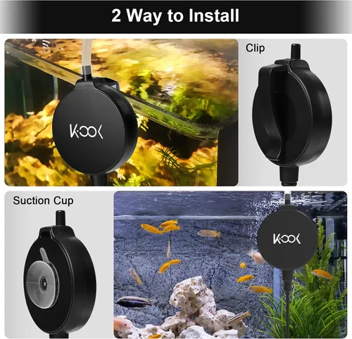Vista 4 de GuDoQi Bomba de aire para acuario, mini bomba de oxígeno ultra silenciosa de 1 vatio, potente kit aireador de aire para peceras de 1 a 15 galones