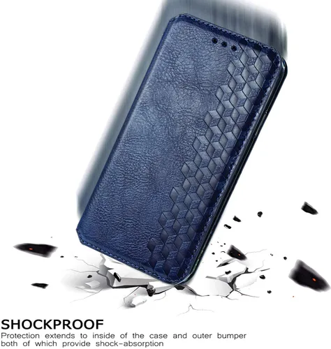 Vista 4 de Funda compatible con Xiaomi Poco X3 GT, compatible con Redmi Note 10 Pro (China) 5G con cierre magnético con soporte para tarjetas, color azul