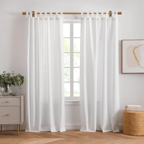 Vista 10 de Elrene Home Fashions 026865643039 - Cortina de ventana para interior/exterior con solapa sólida en la parte superior