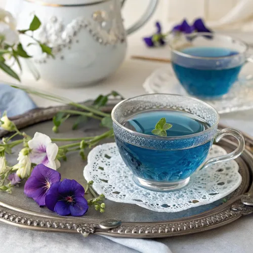 Vista 3 de Ancient Choice Butterfly Pea Flower - Polvo de campanita azul (4 onzas), té matcha azul, grado ceremonial (más alto), grado culinario crudo