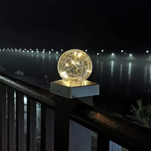 Vista 5 de SUNNYPARK Paquete de 2 luces solares para tapa de poste, luces impermeables para exteriores, para terraza, valla, patio, luces LED decorativas