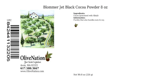 Vista 2 de Blommer Jet Black Cacao en polvo de OliveNation, cacao holandés oscuro para hornear y decorar – 8 oz_AB