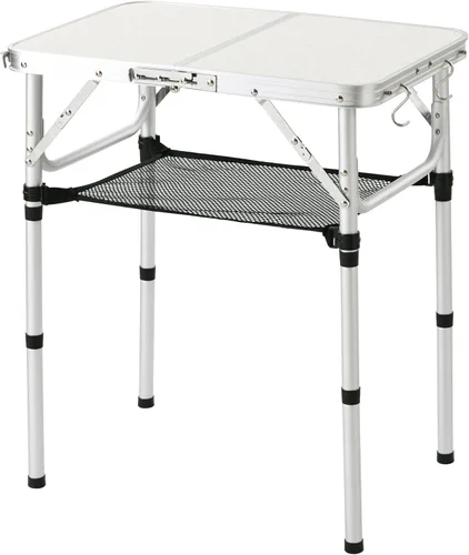 Vista 13 de YUFIFAIRY Mesa de campamento plegable pequeña, 24 pulgadas de largo x 16 pulgadas de ancho con patas de altura ajustable, todo negro