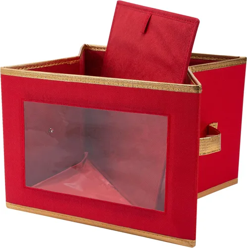 Vista 7 de Simplify Caja de almacenamiento de vajilla para platos navideños 12.2 pulgadas China de Navidad 12 separadores de fieltro Ajuste de vajilla