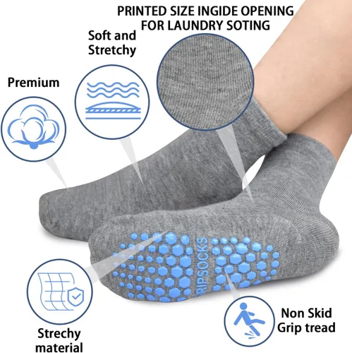 Vista 3 de Tphon Calcetines para niños pequeños con pinzas para niños y niñas, calcetines antideslizantes para niños, 15 pares de calcetines de media