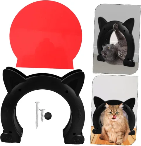 Vista 7 de No-Flap Interior Cat Door Pet Entrance for Doors with Easy Cleaning Safety Design Stylish Home Decor Accessory