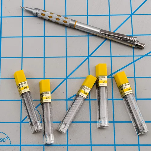 Vista 5 de Pentel Hi-Polymer Super Minas de repuesto, Gris