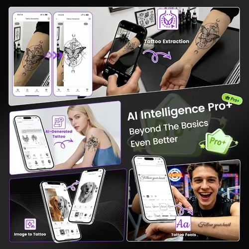 Vista 7 de Phomemo TP31 Mini impresora de plantillas de tatuaje para tatuajes de 3 Negro