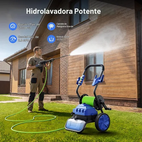 Vista 8 de Lavadora a presión eléctrica resistente 4800PSI, limpiador de lavadora