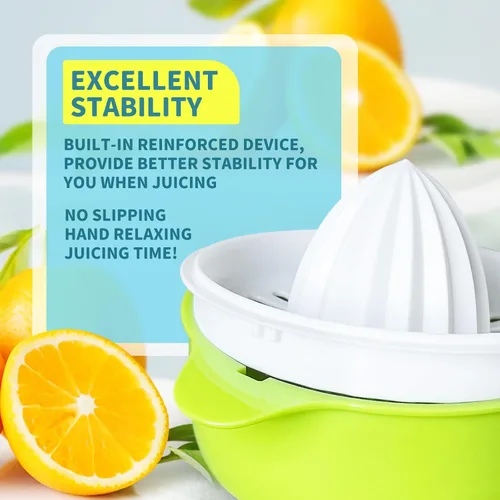 Vista 4 de Exprimidor de cítricos, exprimidor de limón, fruta naranja, exprimidores manuales de mano con boquilla de vertido, 8.5 fl oz