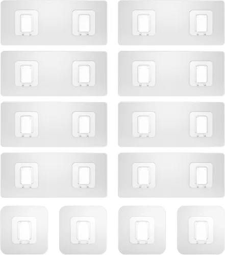 Vista 12 de Organizador de ducha de repuesto adhesivo, ganchos adhesivos transparentes, No Drilling, Waterproof, for Shower Caddy, Strong Bathroom Storage