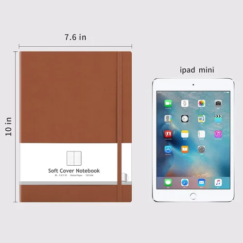 Vista 3 de AHGXG Paquete de 2 cuadernos B5 con cuadrícula de puntos (7.6 x 10 pulgadas) con papel grueso de puntos de 4.23 oz/m², cubierta de cuero suave, negro