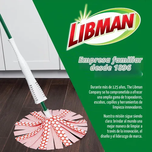 Vista 6 de Libman Wonder Mop Plus 3 recambios, trapeador autoescurrible, absorbente, trapeador de microfibra para limpieza multisuperficie del hogar, 3